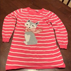 Sz 8 girls Cute Gymboree fox sweater dress/shirt